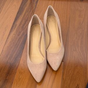Marc Fisher Tan Suede Pointed-Toe Pumps